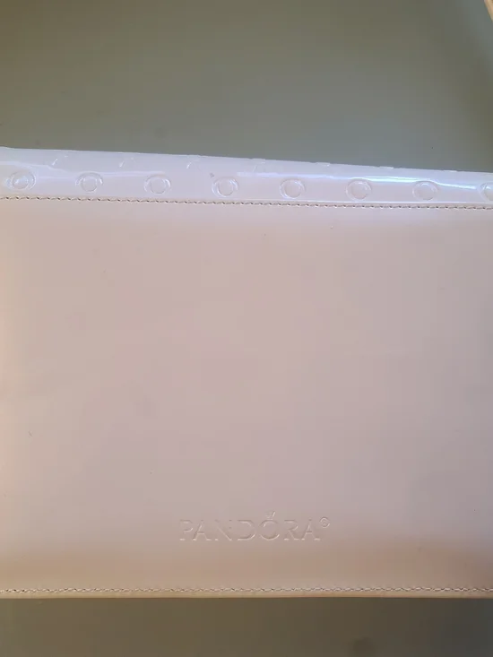 Pandora White Patent Envelope Wristlet Clutch with Gold Hardware - Picture 5 of 6